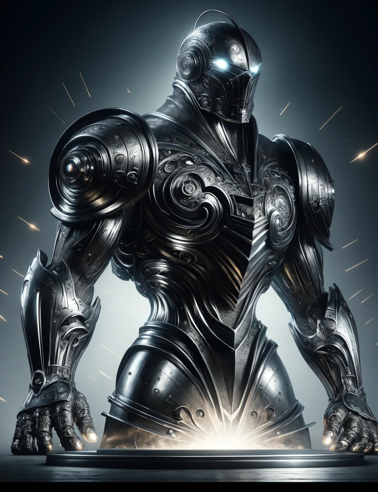 hyper detailed masterpiece, dynamic, awesome quality,DonMSt33lM4g1c graphic novel, clothbound, metal, , made of steel <lora:DonMSt33lM4g1c-000008:0.8>