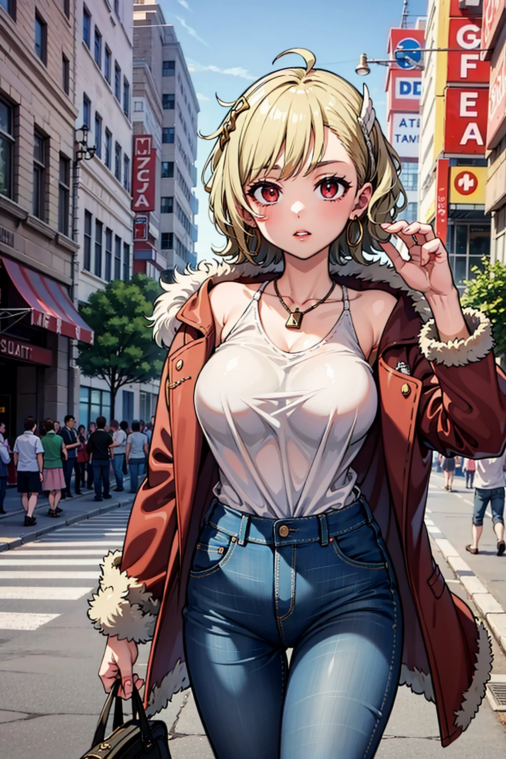 A vibrant, bustling New York City street during a St. Patrick's Day parade, 1girl, solo
BREAK
EPfeCitrinne, <lora:EPfeCitrinne-000005:0.7>
BREAK
( fur coat :1.4),( jeans:1.3),
BREAK
(masterpiece:1.5), illustration, 4k, 8k, natural lighting