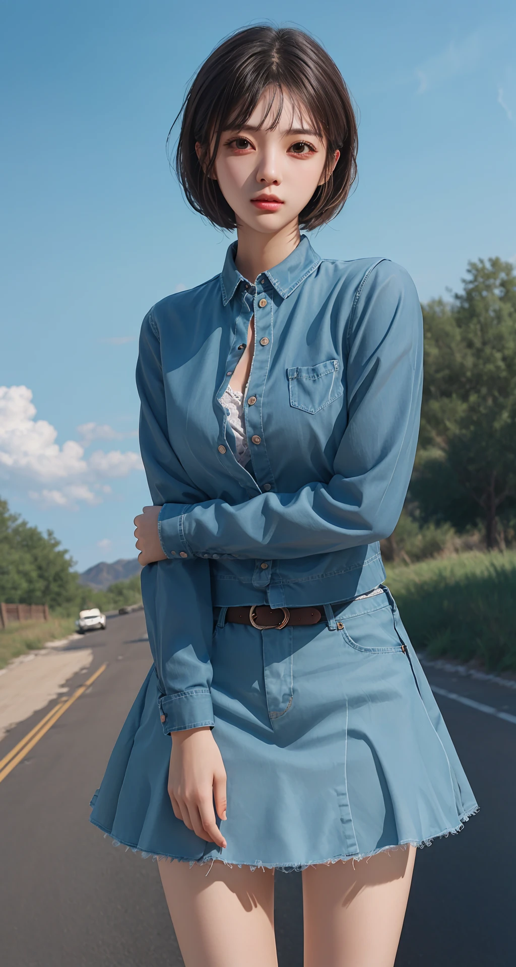 ((((ultra illustrated style:1.0)))),best quality,best animated,masterpiece,ray tracing, global illumination,1girl, solo, looking at viewer, cowboy shot, outdoors,
<lora:left arm grab-000004:0.7> <lora:Hoshizaki Ao_07:0.5>