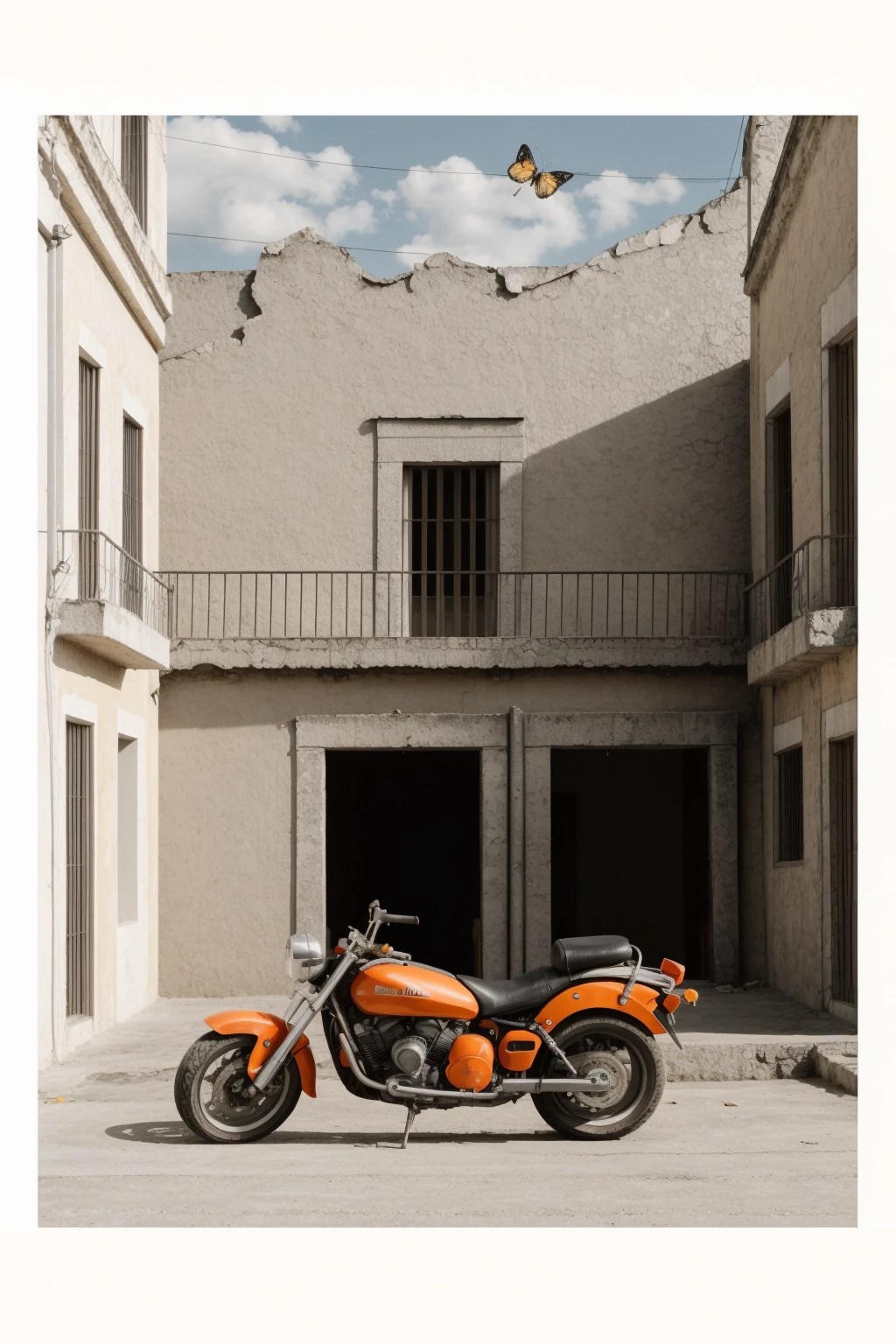analog film photo long shot scenic professional photograph of <lora:add_detail:0.8> landscape photography, A stunning full color photograph, (((A motorcycle with a sidecar parked in front of a crumbling masonry building in Havana, Cuba. The scene comes alive with the vibrant colors and details of two Cuban women, their expressions filled with joy. A mechanical butterfly passes overhead, adding a surreal element to the photograph. The unsplash photo contest-winning shot captures the rich textures of the crumbling city, with a dingy street in the background))), epic composition, sharp focus, natural lighting, bright, subsurface scattering, bokeh, f2, 35mm, film grain, <lora:ZStyle_-_Photography_Style:.8> zstyle, perfect viewpoint, highly detailed, wide-angle lens, hyper realistic, with dramatic sky, polarizing filter, natural lighting, vivid colors, everything in sharp focus, HDR, UHD, 64K . faded film, desaturated, 35mm photo, grainy, vignette, vintage, Kodachrome, Lomography, stained, highly detailed, found footage