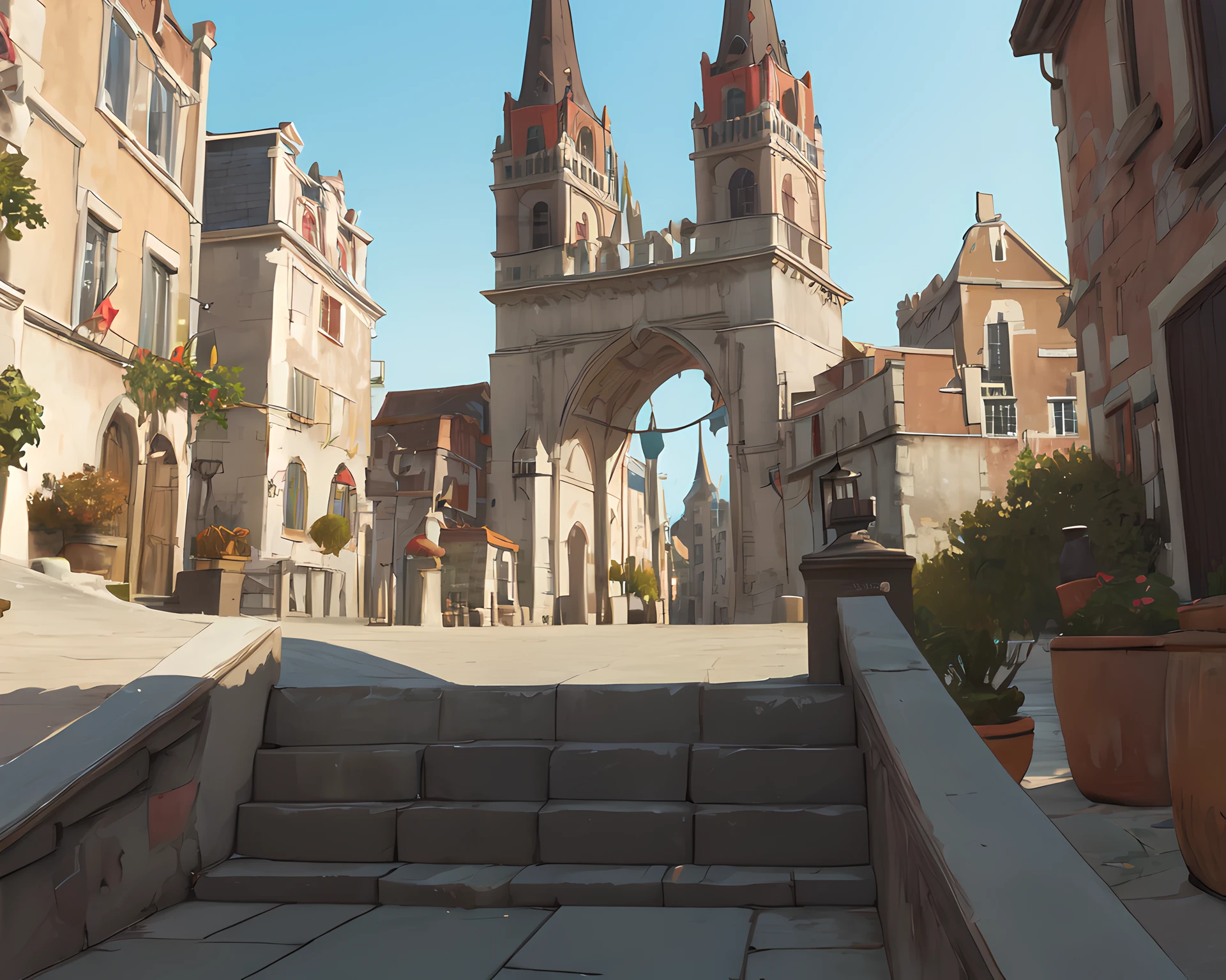 (masterpiece:1.2, best quality:1.2, high resolution), beauclair, city, background, <lora:Beauclair-03:0.7>