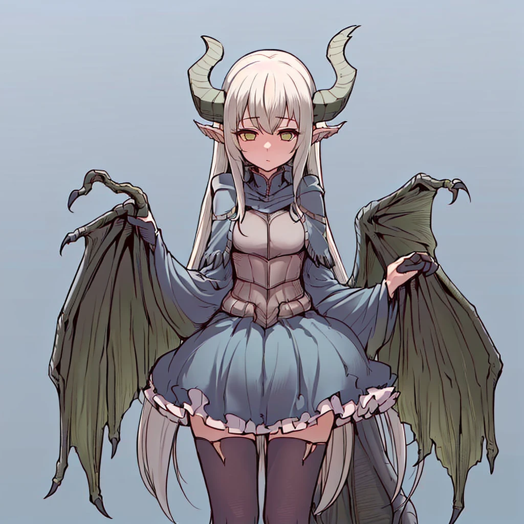 (masterpiece:1.4),(best quality:1.3),paarthurnax, dragon girl, 1girl, solo, long hair, monster girl, dragon wings, dragon horns, wings, horns, genderswap, facing viewer, <lora:last-000002:0.8>