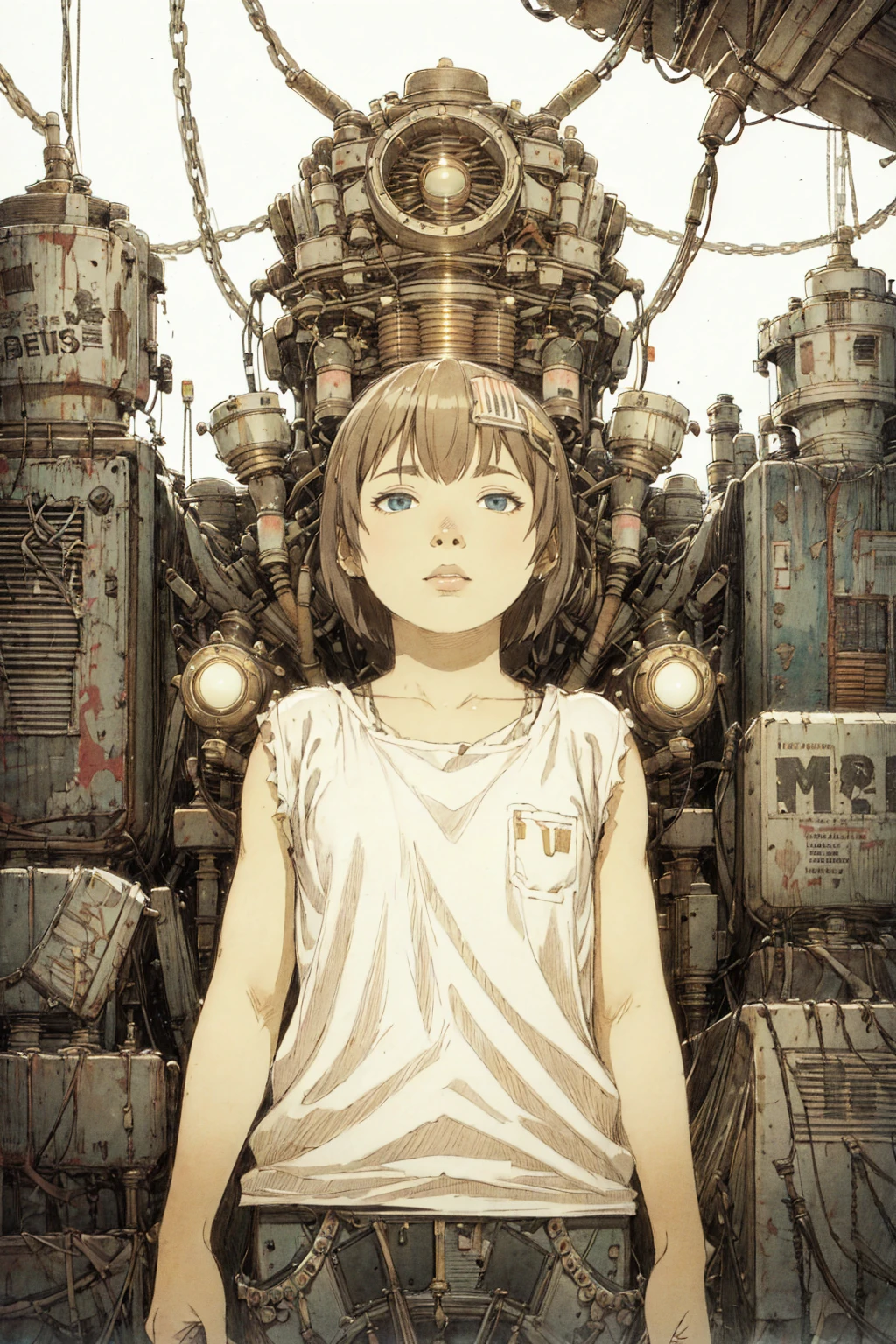 8k,absurdres, highres, ultra detailed, masterpiece, sharp shading,under,Tatsuyuki
1girl,kid,abandon staion,monocolor,gaint machine,(obsolete machine:1.3),upper body,
(solo:1.2),1girl,masterpiece,<lora:Tatsuyuki Tanaka-000009:0.7> <lora:Migunov2:1> <lora:GoodHands-vanilla:1>