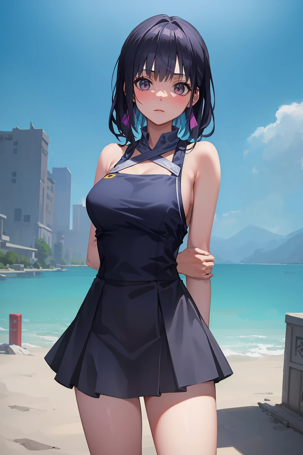 ((((ultra illustrated style:1.0)))),best quality,best animated,masterpiece,ray tracing, global illumination,1girl, solo, outdoors, standing, standing, arms behind back,cowboy shot,
<lora:arm grab hands behind-000007:0.7>