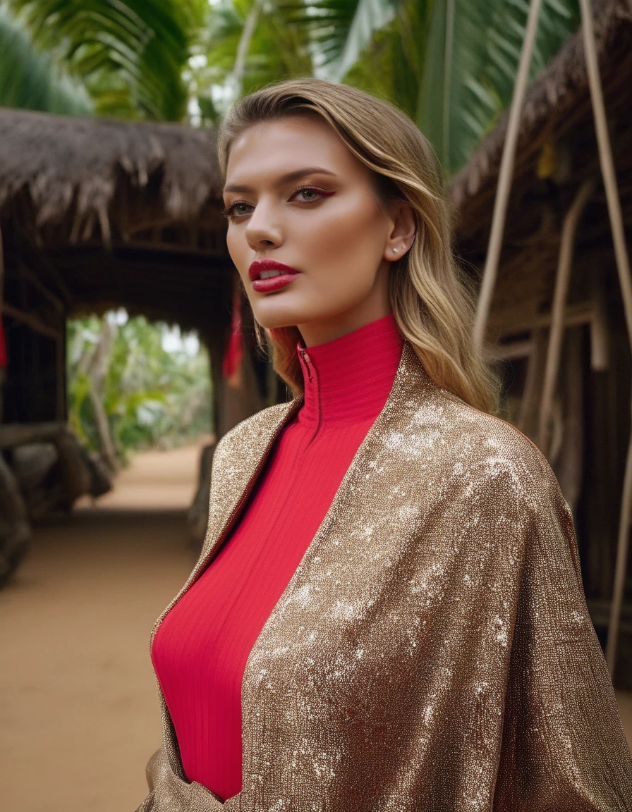 Vietnam, <lora:BregjeHeinen:1> Bregje Heinen, a dutch model, posing working as a tour guide, high-necked clothing, professional lighting, professionally color graded cinematic film, tack sharp, fashion shoot, tack sharp, Nikon DSLR