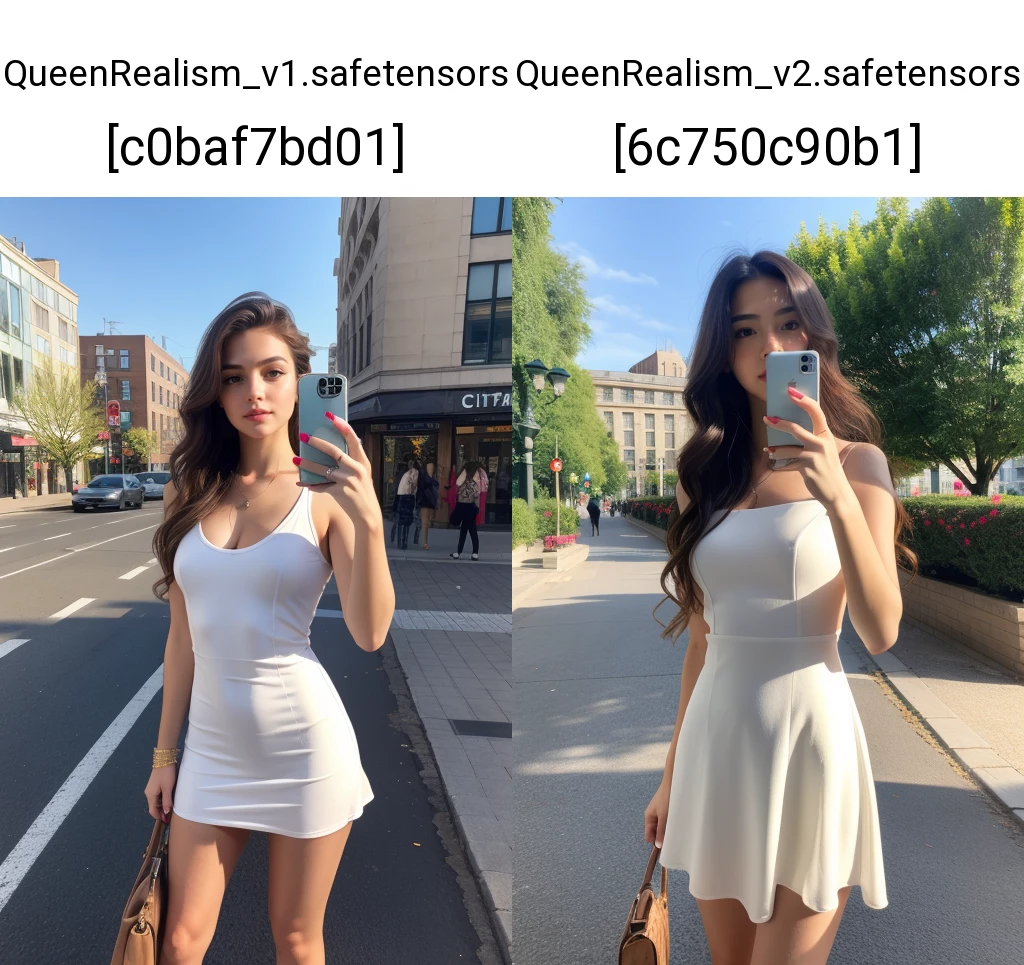 beautiful girl, long hair, wavy hair, short dress, parted lips, standing, (selfie pose), outdoors, ((city, beautiful atmosphere)), natural lighting, ((masterpiece, best quality, realistic)),