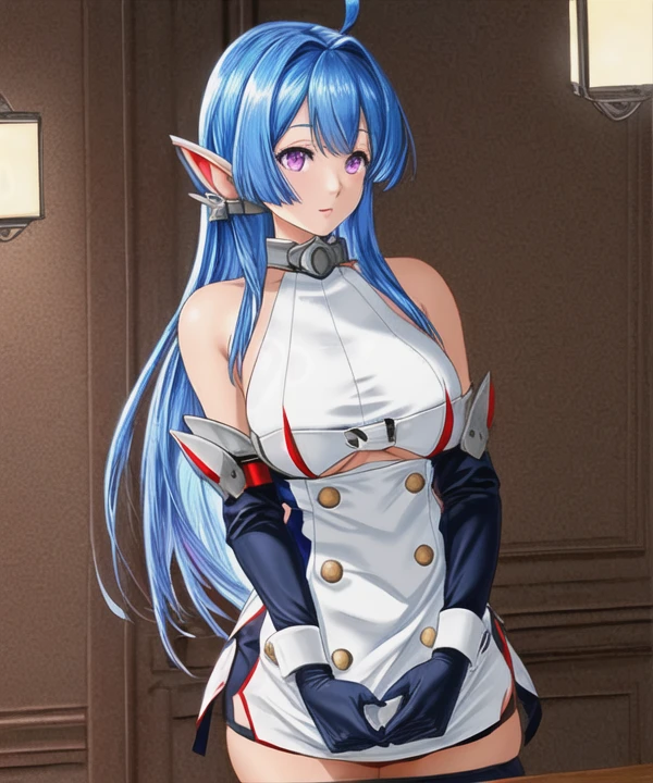 <lora:Helena_v2:1>helena_(retrofit)_(azur_lane),multicolored dress,microdress,buttons,blue thighhighs,double-breasted,taut dress,garter straps,short dress,underboob cutout,device, <lora:flat2:-0.5> ,<lora:flatBG:-0.5> ,<lora:hyperdetailer_v095:0.2>,(dark light:1.0),(hyper extreme detailed),(masterpeace:0.5),(hyper extreme),(photorealistic),game cg,llustration,novel illustration,beautiful lighting,light from the front,good_hands,beautiful art ,BREAK