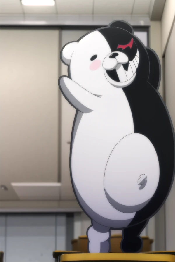 monokuma, <lora:monokuma s1-lora-nochekaiser:1>,
monokuma, smile, teeth, grin, no humans, bear,
BREAK ,
BREAK indoors, classroom,
BREAK looking at viewer