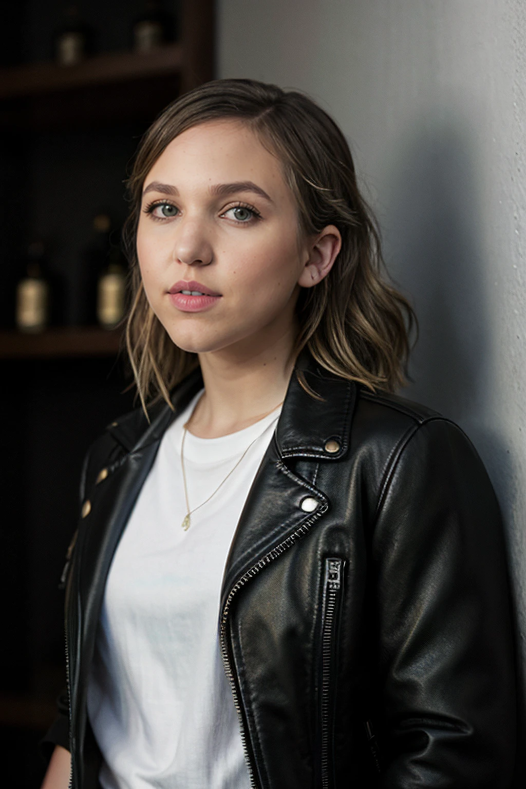 taylortomlinson, portrait, realistic, leather jacket,
<lora:TaylorTomlinsonSD:0.8>