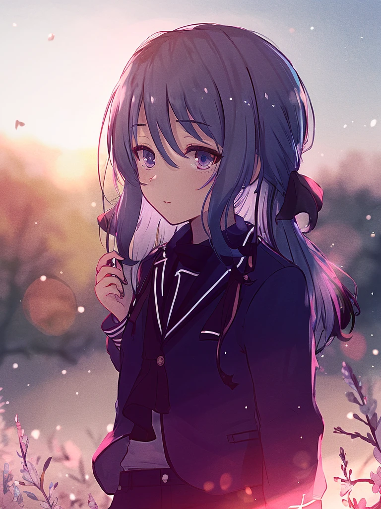 nuanyang,<lora:ç¨åæ¥å:1>,aahiyori,long hair,hair ribbon,purple eyes,