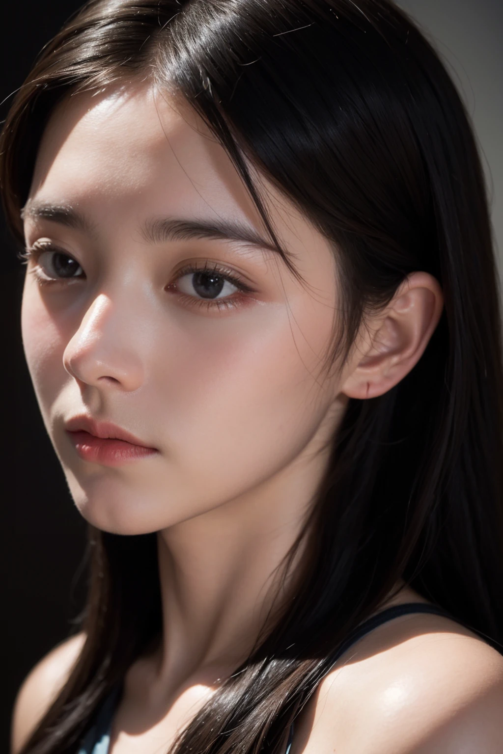 (best quality:1.4),(masterpiece:1.4),(photorealistic:1.4),(Realistic:1.2),(ultra high res, raw photo:1.4),(hdr, hyperdetailed:1.2),(8K:1.2),cinematic photo 1girl,black long straight hair,close up,sleeveless,<lora:Again_Girl_A11:1>,