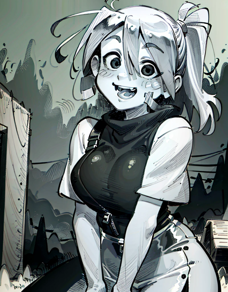 1gir ridding a motorcycle, dress, long hair, smile, cute girl, hair ribbon, sundress, (wide hips, big breast, curvy:1.2), (very happy, smile:1), looking at viewer, (from above:1), leaning forward, (train:1.2),
flat color, ink, white background, (valley, hills, grass, vegetation, wind, clouds:1), (dynamic_angle:1), (dynamic_pose:1.2),
(masterpiece:1.2), (best quality, highest quality), (ultra detailed), (8k, 4k, intricate), (Cowboy shot:1.2), (50mm), (highly detailed:1.2),(detailed face:1.2), detailed_eyes,(gradients),(ambient light:1.3),(cinematic composition:1),Accent Lighting,extremely detailed,original, highres,(perfect_anatomy:1.2), sfw,
<lora:InkToon_style-20V2:1>