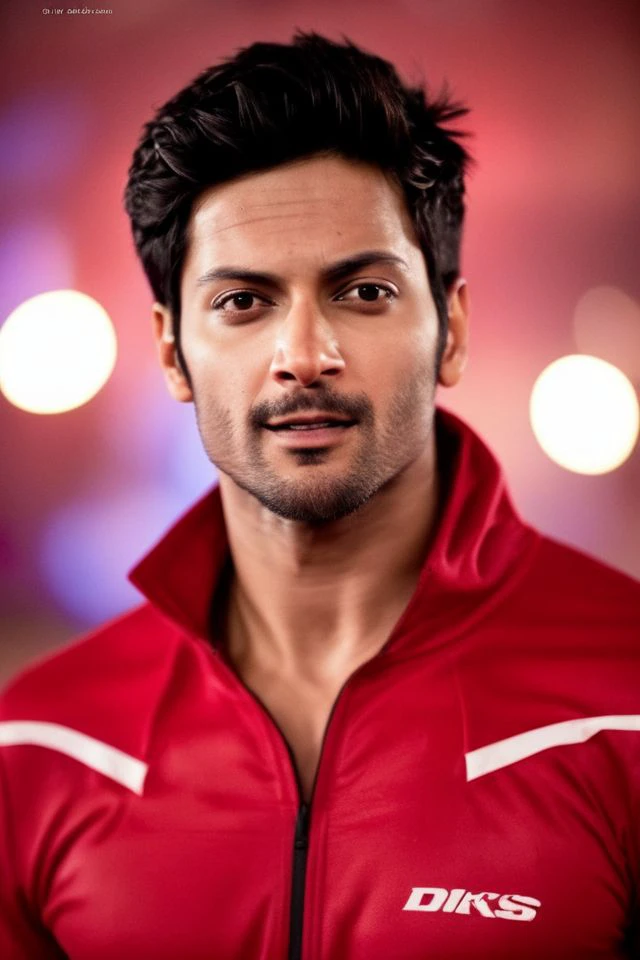 Mahesh Babu a man <lora:Ali-Fazal_Mahesh-Babu:1>, realistic photo in a worn ((red tracksuit, massive hairy pecs)), ((light bokeh)), intricate, (steel metal [rust]), elegant,  exuding sexual energy, homoerotic, sharp focus, photo by greg rutkowski, soft lighting, vibrant colors, (masterpiece), ((streets)), (detailed face), looking at viewer, light smile, night, walking towards viewer, cinematic lighting, beautiful lighting, cinematic lighting, (hazy filter, film grain:1.2)