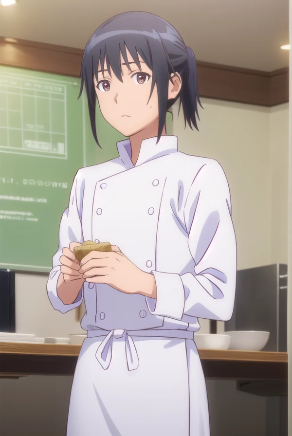 masahiroadachi, <lora:masahiro adachi s1-lora-nochekaiser:1>,
masahiro adachi, black hair, (brown eyes:1.3), ponytail, male focus,
BREAK apron, chef,
BREAK indoors, restaurant,
BREAK looking at viewer, (cowboy shot:1.5),
BREAK <lyco:GoodHands-beta2:1>, (masterpiece:1.2), best quality, high resolution, unity 8k wallpaper, (illustration:0.8), (beautiful detailed eyes:1.6), extremely detailed face, perfect lighting, extremely detailed CG, (perfect hands, perfect anatomy),