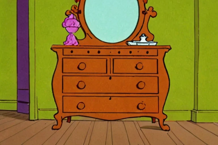 a frame of a animated film of a dresser, style drseussfilm <lora:Dr._Seuss_Film_Style_XL>