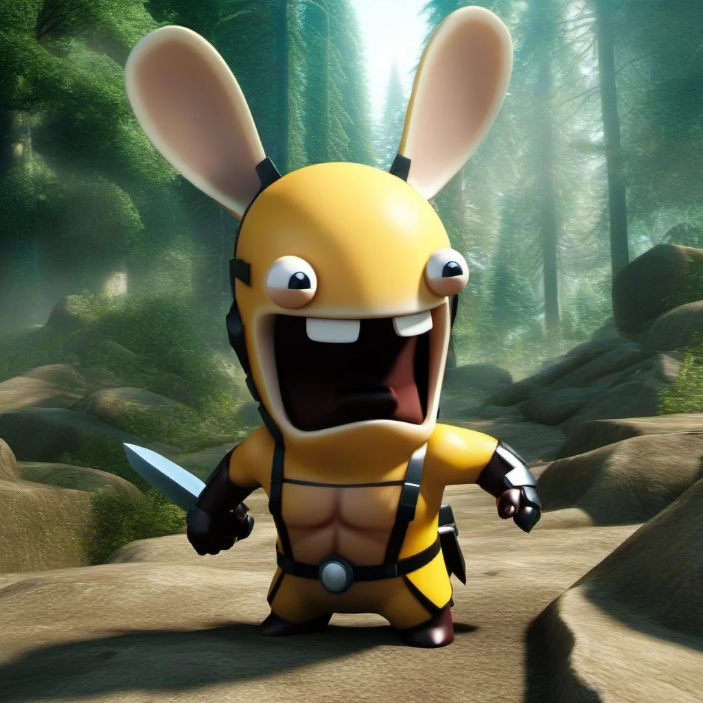 LapinsCrétins1024, a rabbit as wolverine with claws, forest ,highly detailed, attack on titan, photography, ultra sharp, film, professional, 64k <lora:LapinsCrétins1024:0.8>