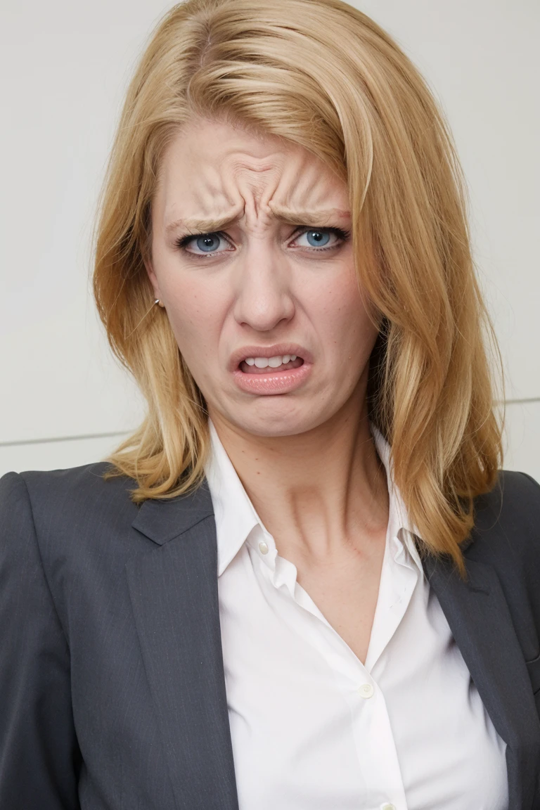 blonde woman in a suit, disgusted expression, shocked expression
<lora:disgusted_v1:1.0>
<lora:shocked_v1:1.0>