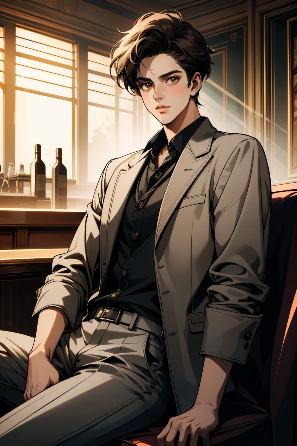 ((ultra detailed, masterpiece, absurdres))
<lora:QuarryDylan:0.9>
QuarryDylan, 1boy, solo, brown hair, brown eyes, Retro 1960s-style diner with vibrant colors and a retro jukebox