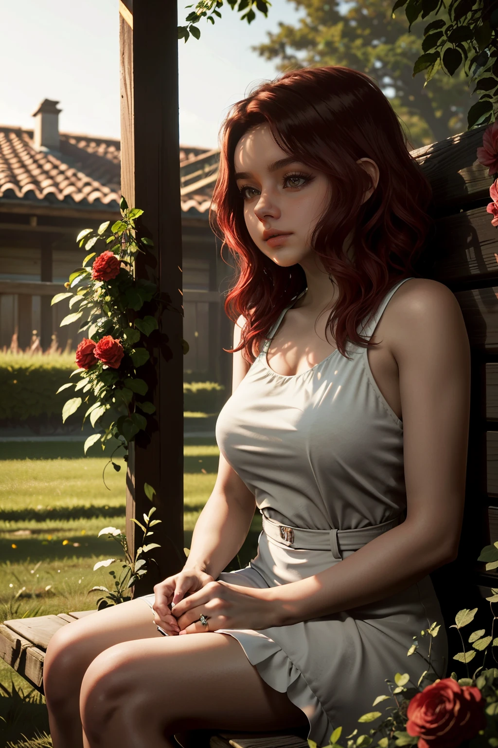 ((ultra detailed, masterpiece, absurdres))
 <lora:QuarryAbigail:0.9>
QuarryAbigail, 1girl, solo, red hair, brown eyes, standing at the beach, palm trees, ocean, waves, sunrise, cinematic lighting