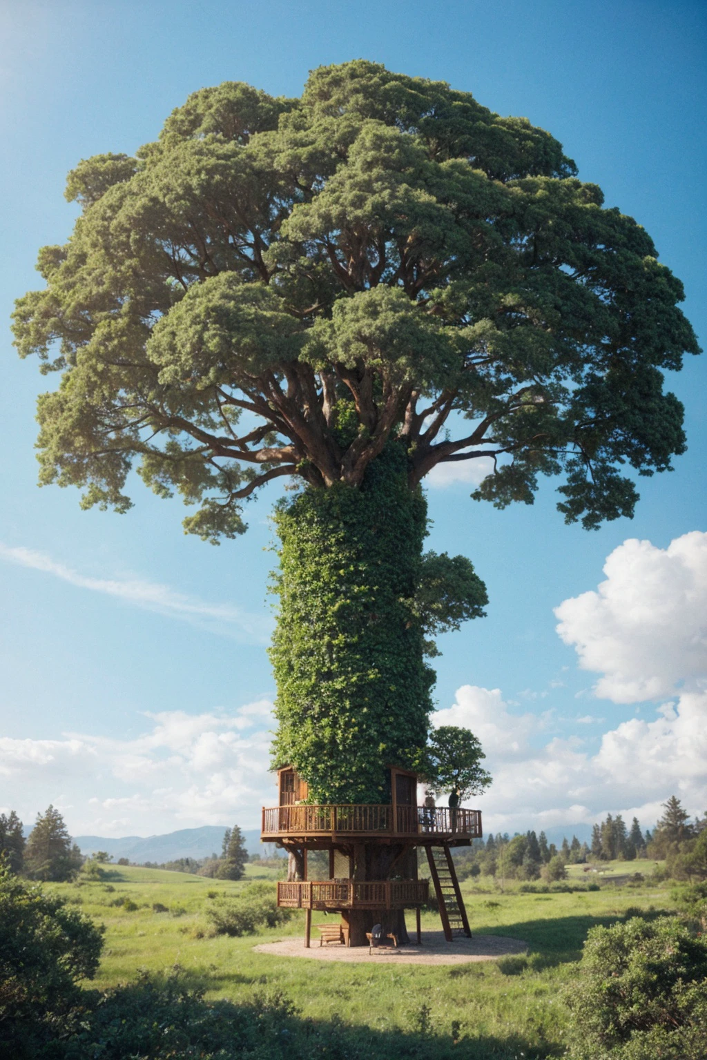 concept art Standing before you is a treehouse made entirely of broccoli. The treehouse boasts a remarkable green exterior,constructed from fresh and healthy broccoli. Inside the treehouse,a tranquil environment awaits,permeated by the scent of broccoli. This is truly a symbol of love for nature and a health-conscious lifestyle.,
 . digital artwork, illustrative, painterly, matte painting, highly detailed