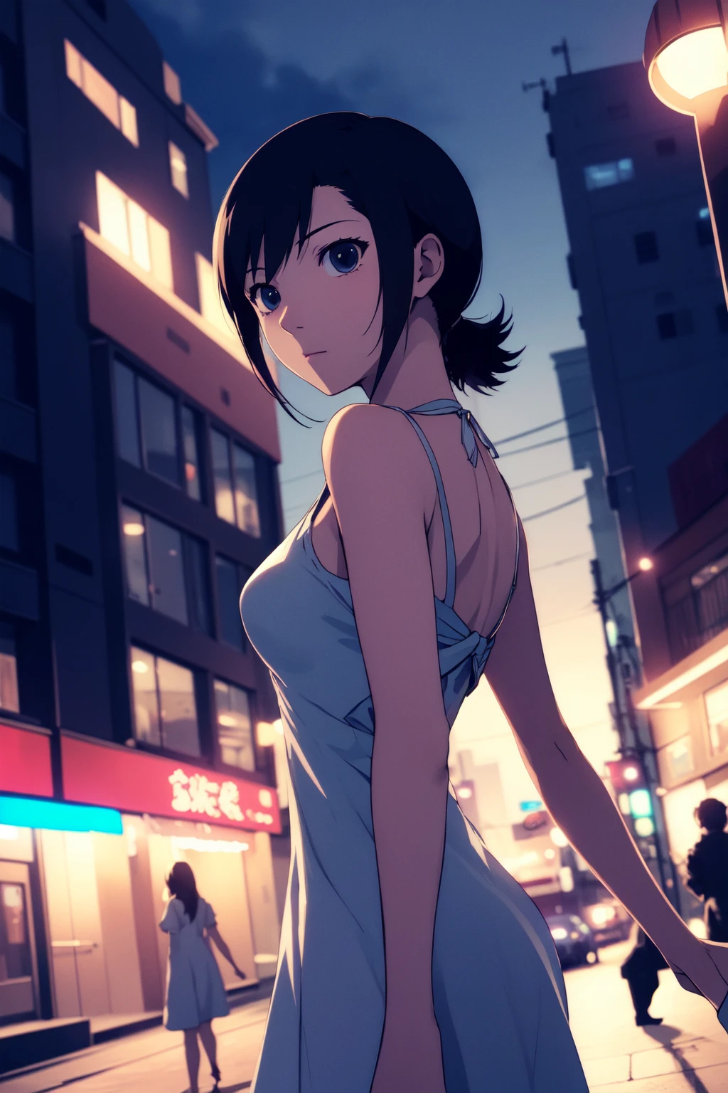 (RAW photo, best quality), 1girl, natural lighting, outdoor, solo, beautiful dress, night time, city life,
<lora:alice_mizuki_lain_v1_2:1> alice_mizuki