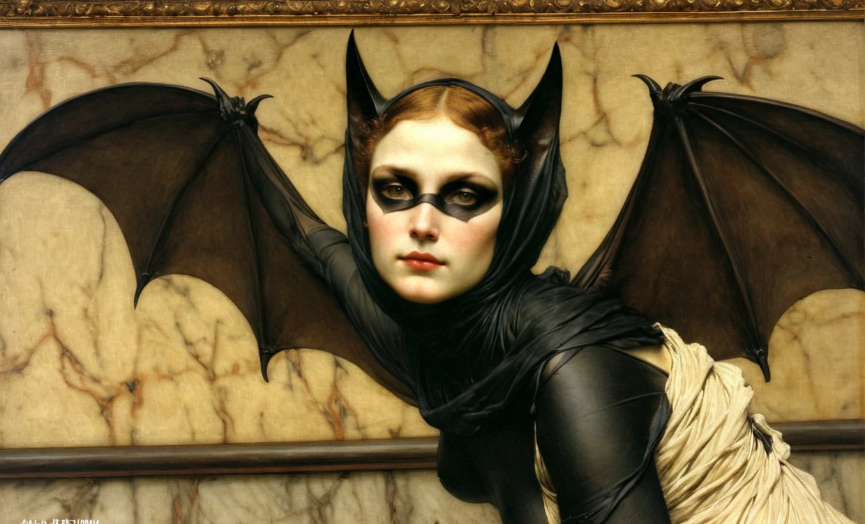 Painting of realistic bat women <lora:Oriental_romantic_paintings_by_Lawrence_Alma-Tadema_Academicism:0.5> AH_Tadema