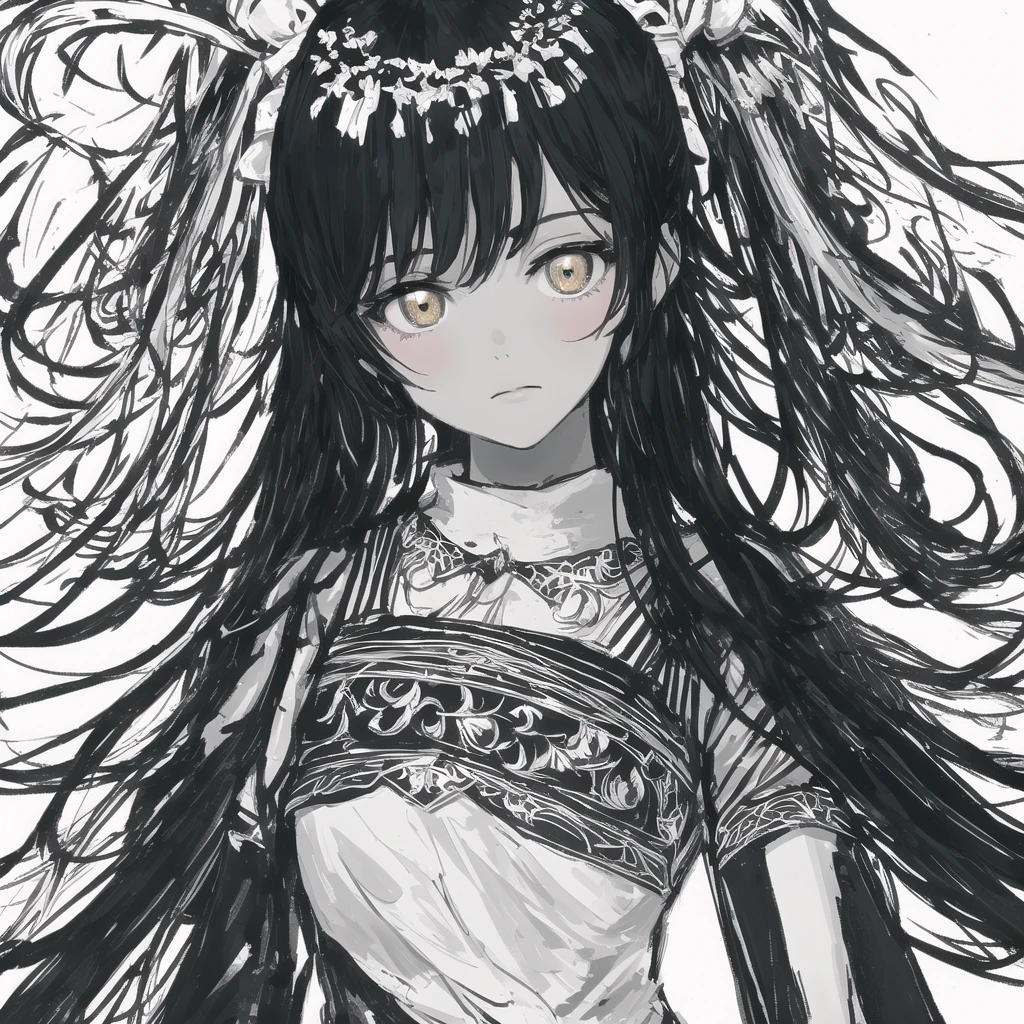 a girl,Fluorescent Lines,Monotone background,ornate clothes,