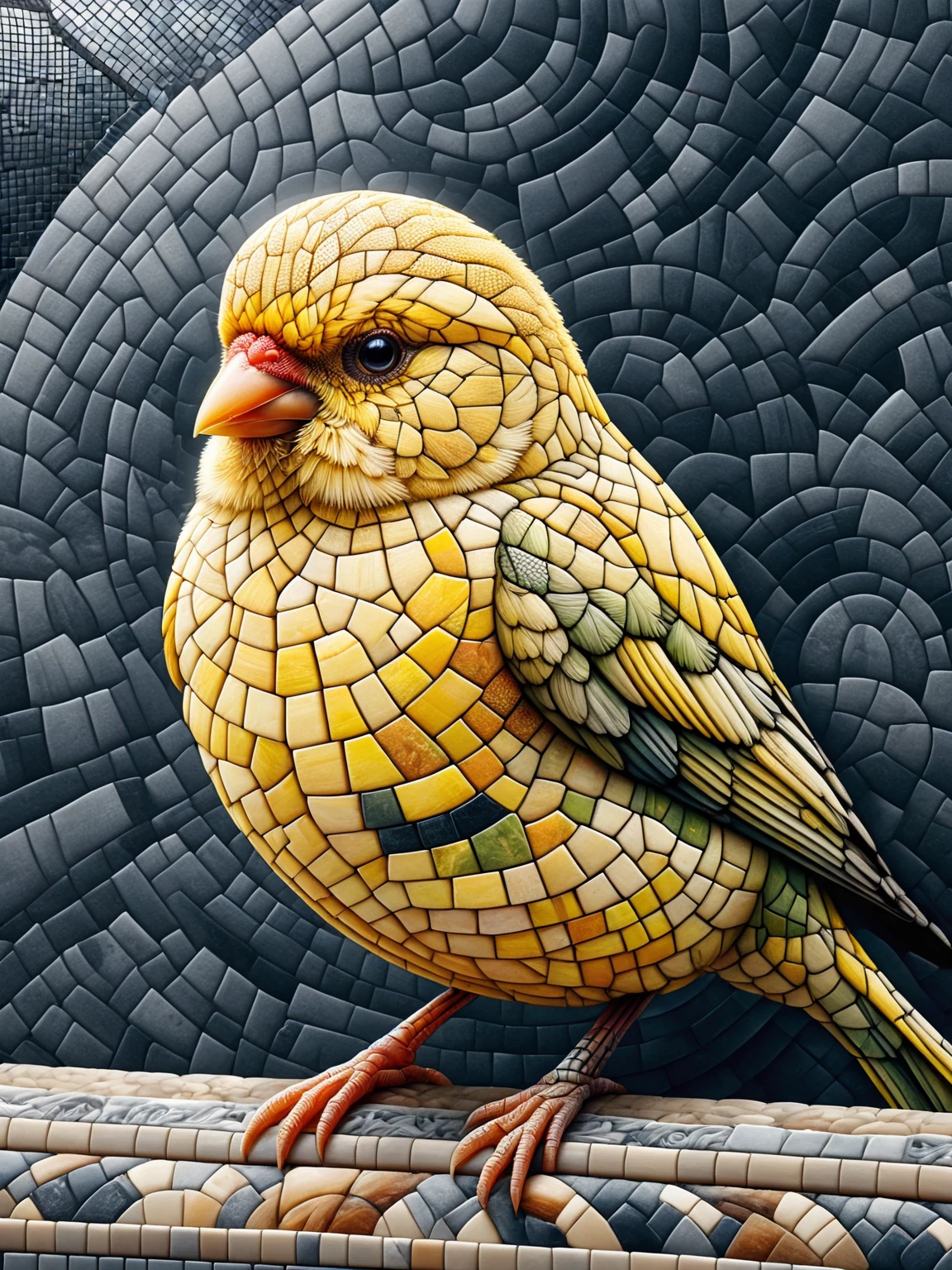 ais-mosaic Canary <lora:Mosaic_Texture_SDXL:1>