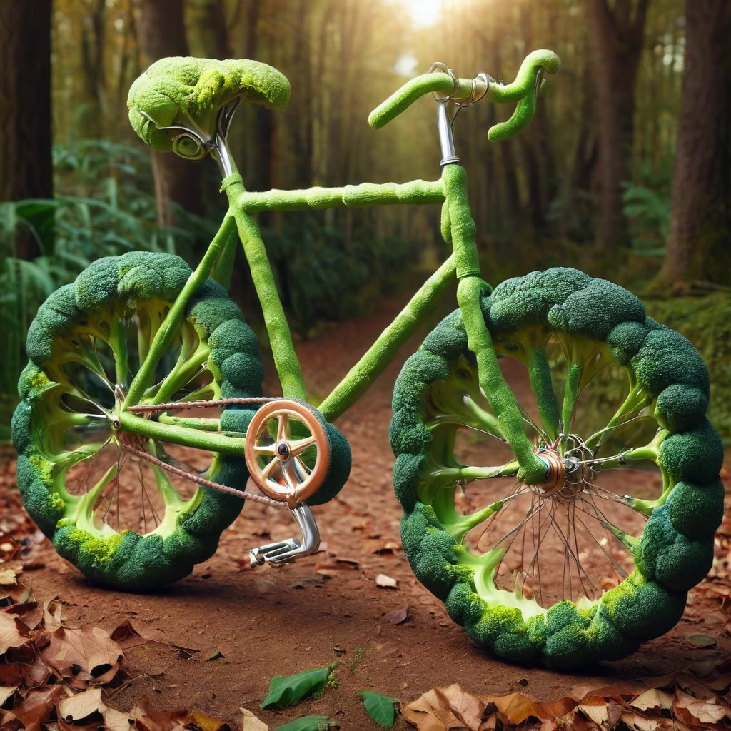 masterpiece, best quality, a bicycle made out of brccl<lora:brccl:1>
