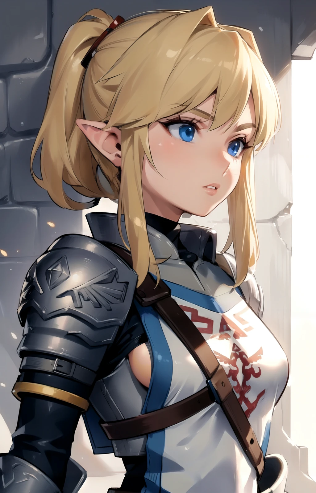 (masterpiece), (best quality),
detailed face, 1girl, solo,
soldierlink, male focus, upper body, boobs,<lora:LinkSoldier:0.6>