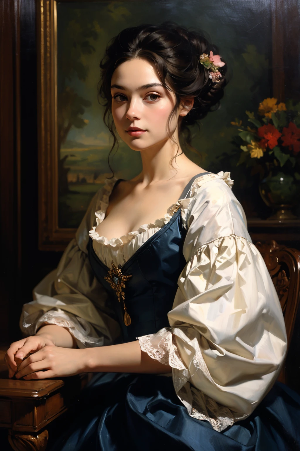 masterpiece,best quality,highres,1girl,<lora:Classical oil painting-022 (3):0.5>,