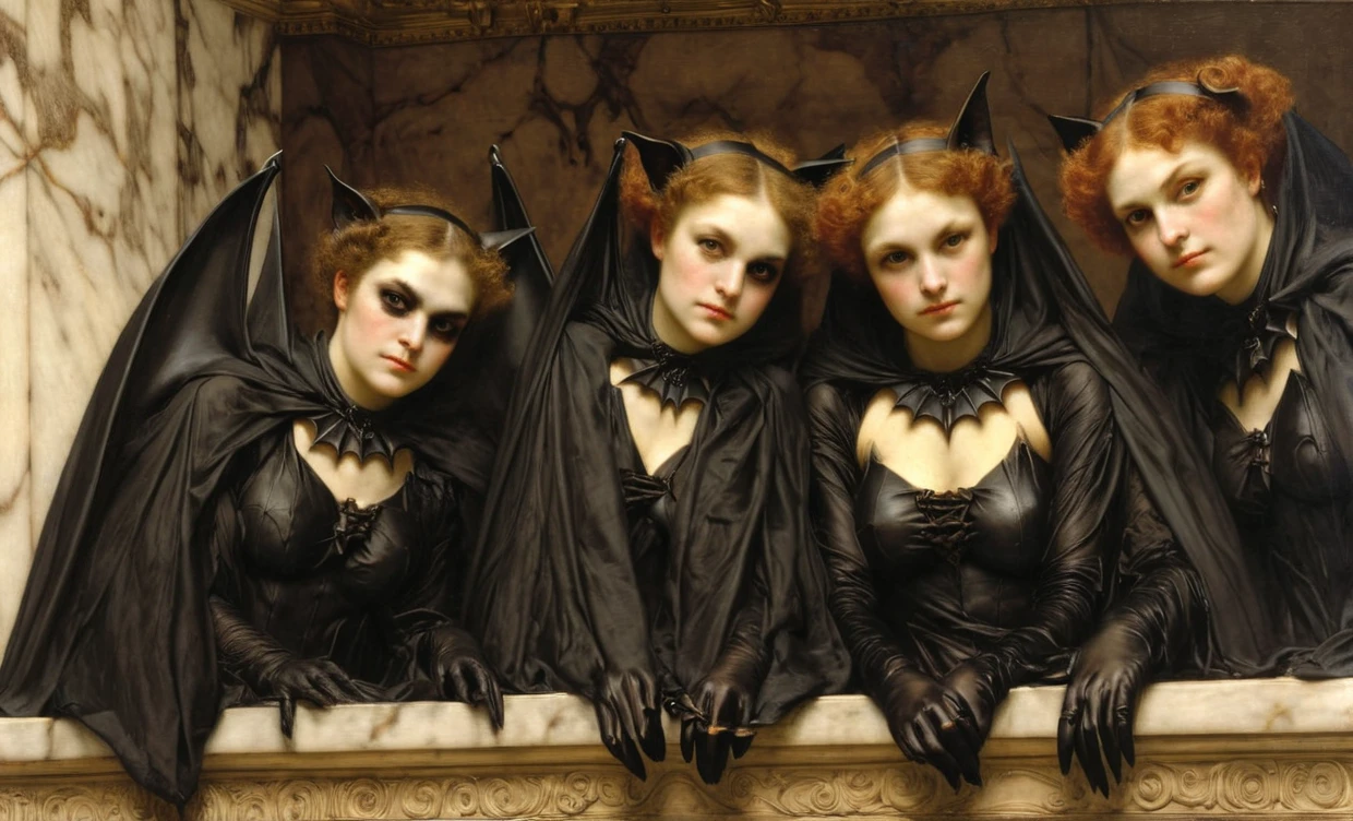 Painting of realistic bat women <lora:Oriental_romantic_paintings_by_Lawrence_Alma-Tadema_Academicism:0.5> AH_Tadema