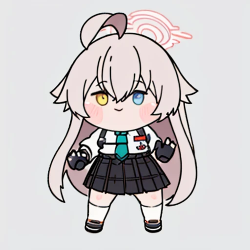 <lora:uma-0000010:1>,full body,standing,simple background,white background,
<lora:HoshinoBA-10:1>, hoshino,halo,shirt,necktie,skirt,fingerless gloves,