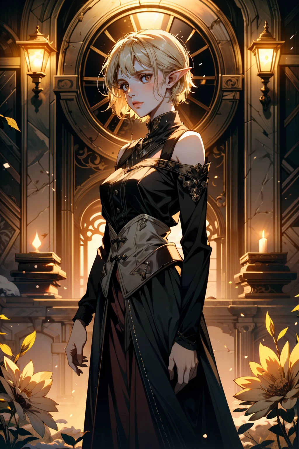 ((ultra detailed, masterpiece, absurdres))
<lora:DAISera:0.9>
DAISera, 1girl, solo, blonde hair, short hair, pointy ears, sitting in front of window, trees, snow, blue sky, cinematic lighting