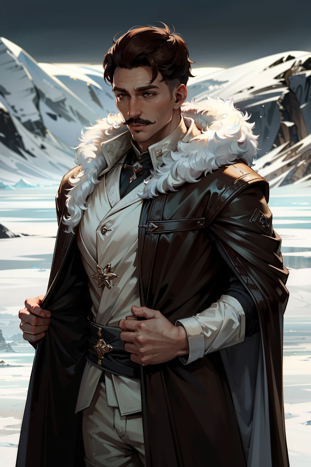 ((ultra detailed, masterpiece, absurdres))
<lora:DAIDorian:0.9>
DAIDorian, 1boy, solo, brown hair, short hair, brown eyes, mustache, exploring the vast, icy expanse of the Arctic, wrapped in a warm fur-lined coat