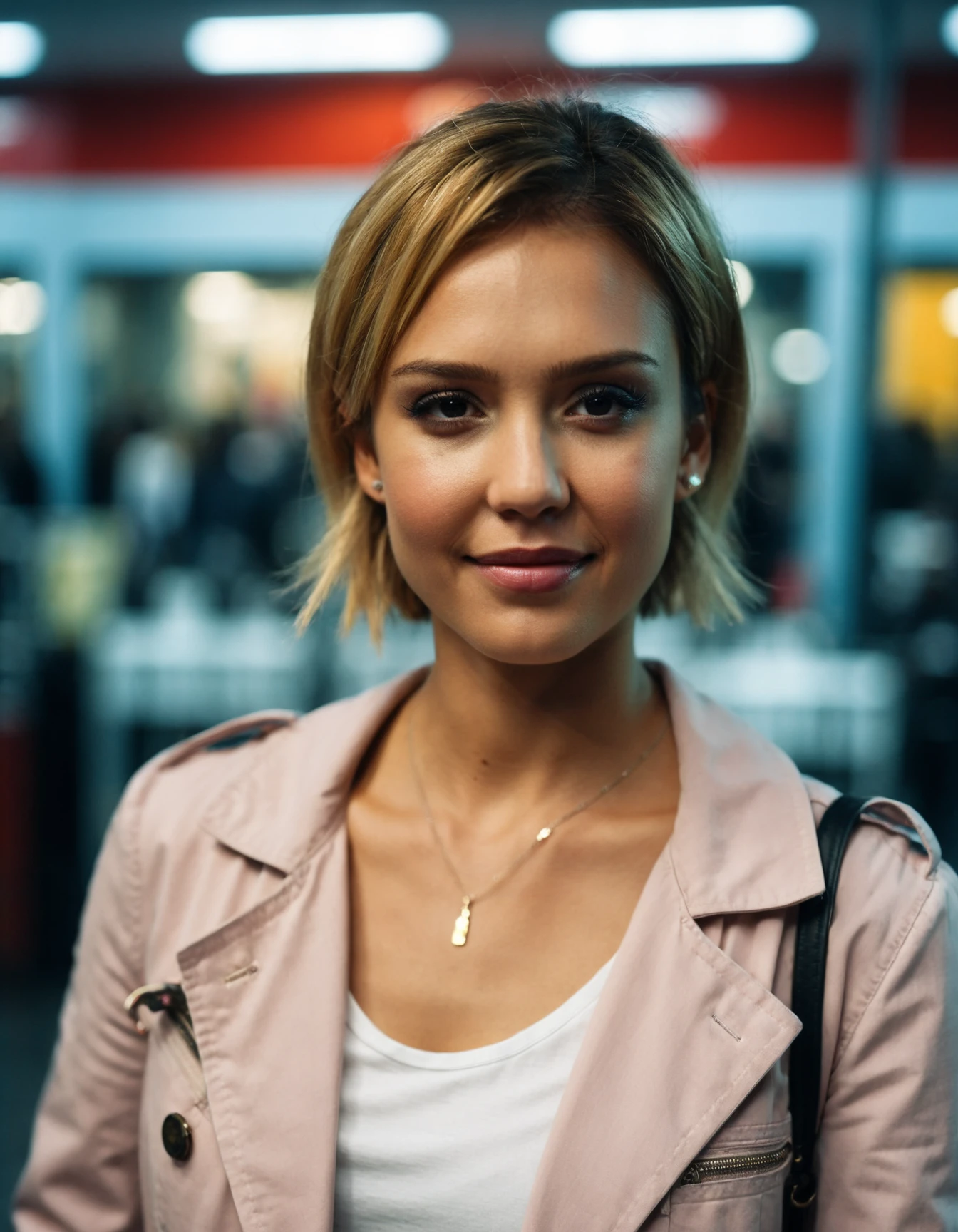 cinematic photo professional fashion close-up portrait photography of a beautiful (((ohwx woman))) at post office during Midnight, Nikon Z9 <lora:jessica_alba_sdxl_dh128_v1:1.05> . 35mm photograph, film, bokeh, professional, 4k, highly detailed