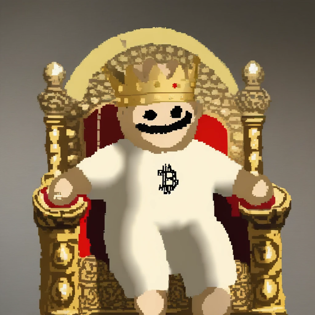 (opiumpup:2.0) bitcoin kaiser, the most powerful opiumpup in the universe, symbols of power, sitting on an ornate throne, holy roman emperor, <lora:OPIUMPUP:1>
