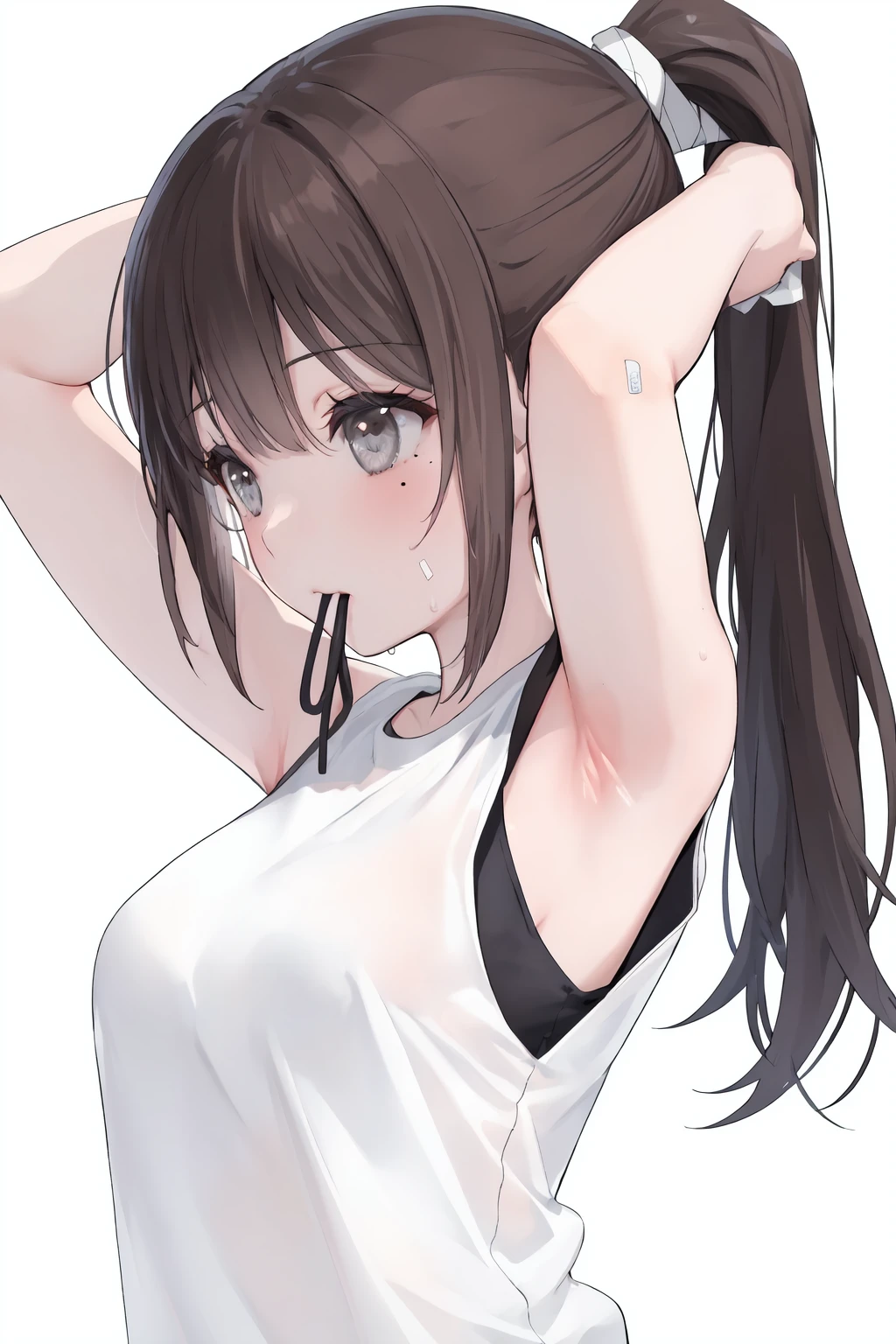 One girl, (Black eyes:1.3),triumphant look、Looking from above、Black Hair, short hair、Straight Hair, break (gray shirt:1.5), (Black see-through underwear:1.3), Plain underwear, Huge breasts, naked, Exposed,Hips, break (Bedroom:1.2), Black theme、夜 break looking at viewer, break (masterpiece:1.2), highest quality, High resolution, unity 8k wallpaper, (figure:0.8), (Beautiful fine details:1.6), Highly detailed face, Perfect lighting, Highly detailed CG, (Perfect hands, Perfect Anatomy),,Anime Style、sketch、Contours in the eyes、lie down、Lie down、Happy expression、from below、Put your back on the bed、Beautiful back、Panic pose、Muscular pussy、Leg spread、Spread your arms、((Camel Toe))、Pretending to be asleep、Feel good、Ecstasy、masturbation、Knee Up、Beautiful legs