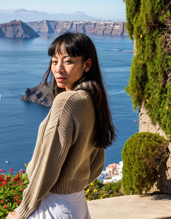 portrait of bailing-ti , wearing a cousy sweater, (fully covered)
in Santorini, overlooking the picturesque caldera and volcanic islands, by Gerda Taro,
<lora:add_detail:0.6> <lora:skin_slider_v2_1_FACE:0.25> epiCPhoto, ((metart))