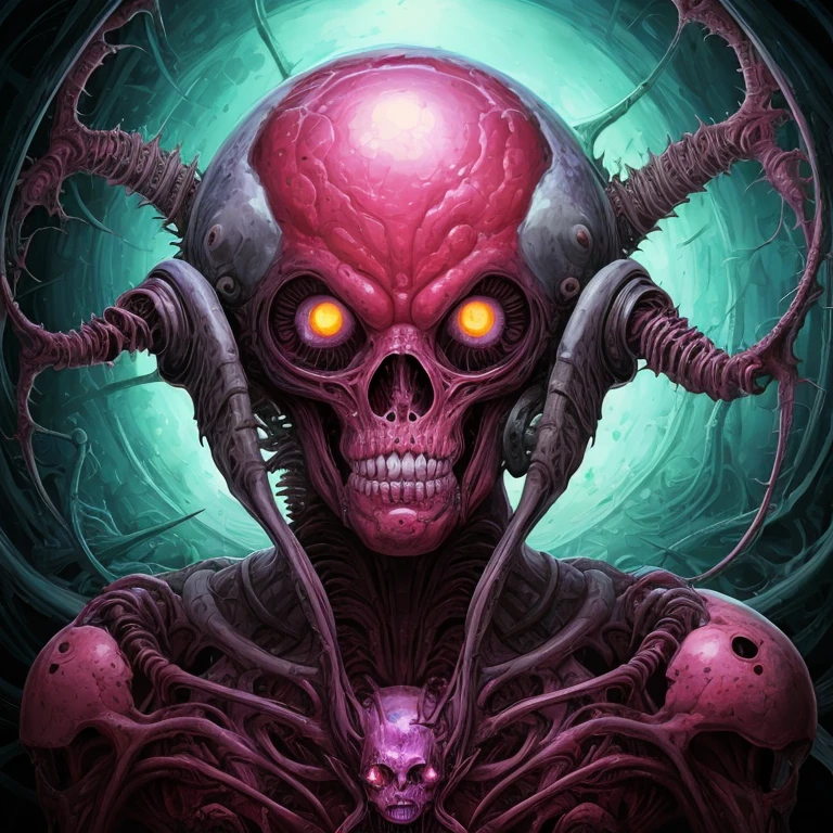 alien zombie portrait, abstract, biomechanical, gel, character portrait <lora:gelata:.4>