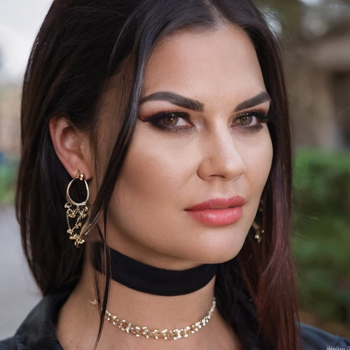 (masterpiece:1.2), (best quality,:1.2), 8k, HDR, ultra detailed, ((photorealistic)), professional light, cinematic lighting, fashion photography, ambient lighting, face lighting, Jasmine, <lora:Jasmine-10:1>, earrings, choker, dark makeup, long and wild and messy red hair, ((portrait shot)), dynamic pose, <lora:detail_slider_v4:2>, OverallDetail, fhanddetail:1.4, ffacedetail:1.4, skindetail, hairdetail, looking at viewer, epiCPhoto,