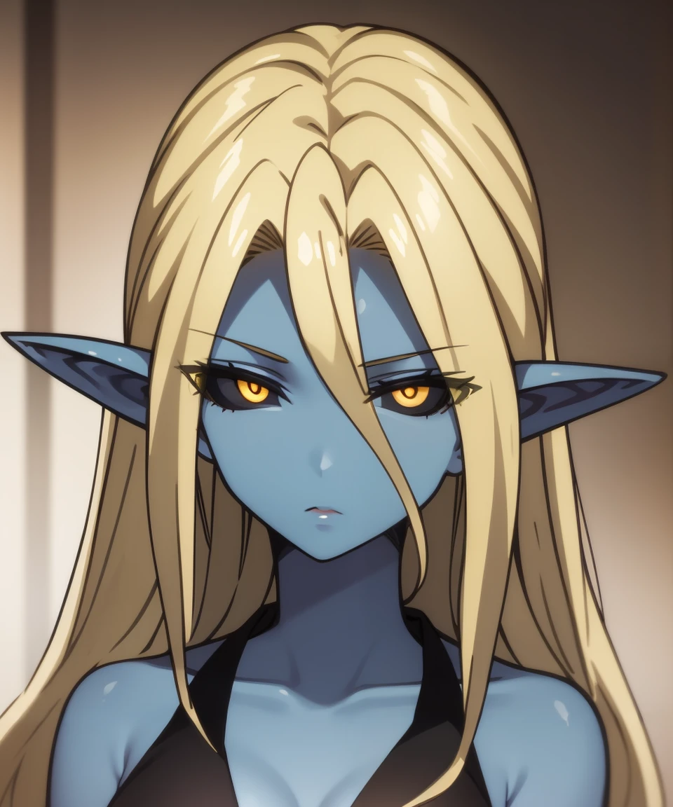 <lora:Hyura-NAI-LyCORIS-512px-merged:0.65>
hhra, 1girl, portrait, solo, colored skin, glowing yellow eyes, hair_ribbon