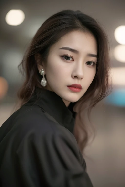 cinematic film still . shallow depth of field,vignette,highly detailed,high budget,bokeh,cinemascope,moody,epic,gorgeous,film grain,grainy,1girl,slim asian female,Anguish,half-Up Hair,solo,cheongsam,coat,earrings,black eyes,aqua eyes,black hair,eyeliner,eyelash,lipstick,makeup,High-definition,(realistic skin:1.1),(pores:1.21),(high detailed skin:1.21),(looking at viewer:1.411),complex detail,Cinema,stoic cinematic 4k epic detailed,shot on kodak detailed,hbo,dark moody,cinematic lighting,<lora:LCM-SD1.5:1>,(Happy New Year:1.41),<lora:capricornus _亡妻åÂÂå¿Âå½Â_v2.0:1>,