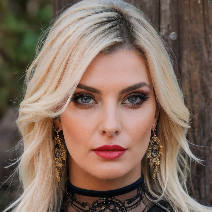 (masterpiece:1.2), (best quality,:1.2), 8k, HDR, ultra detailed, ((photorealistic)), professional light, cinematic lighting, fashion photography, ambient lighting, face lighting, Brittany, <lora:Brittany-10:1>, earrings, choker, dark makeup, lipstick, wild and messy hair, ((portrait shot)), dynamic pose, <lora:detail_slider_v4:2>, OverallDetail, fhanddetail:1.4, ffacedetail:1.4, skindetail, hairdetail, looking at viewer, epiCPhoto, turtleneck pullover,