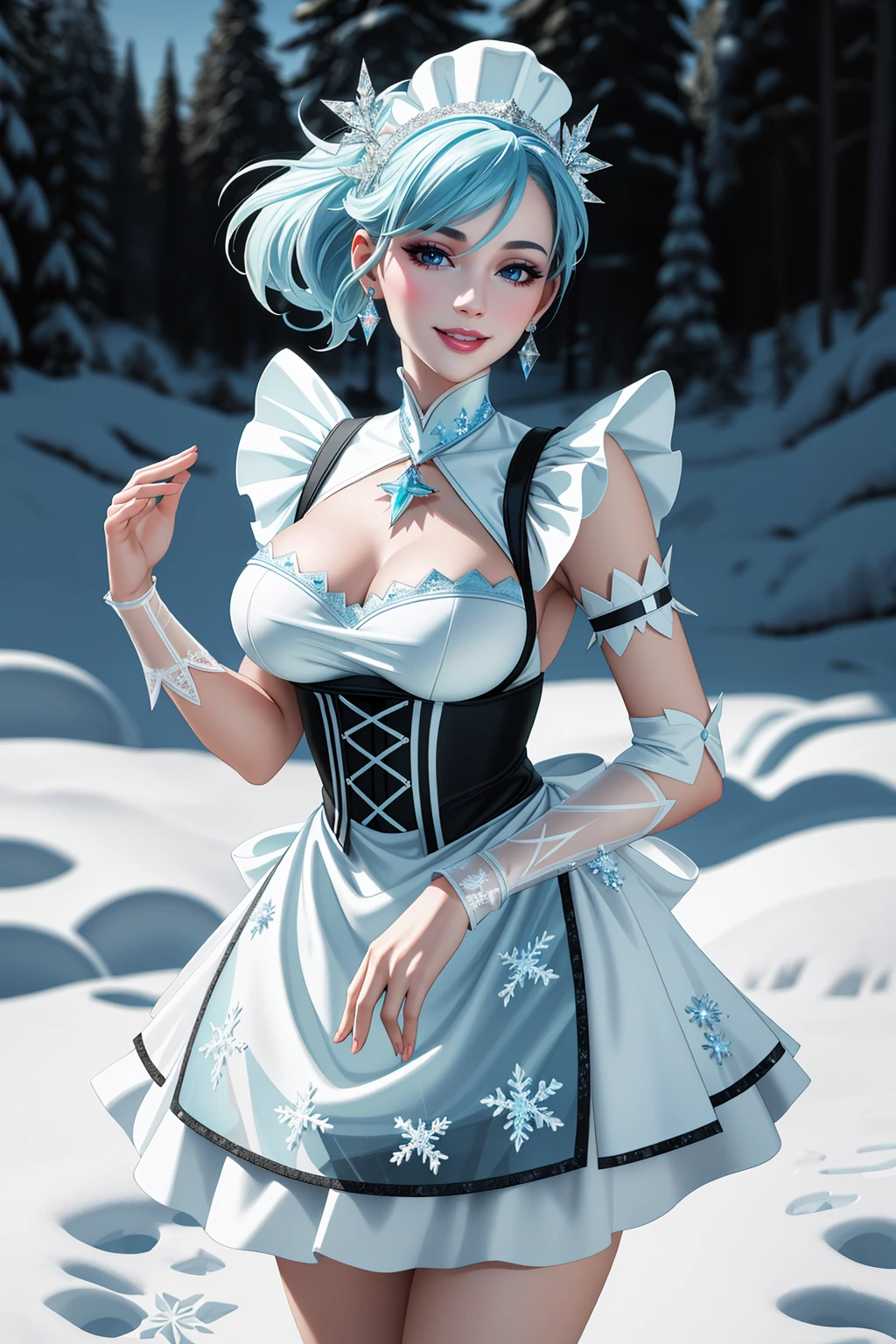 ((Masterpiece, best quality,edgQuality)),smiling,standing,posing for a picture,
edgApron, edgice, woman in a apron,ice,snow flakes ,wearing edgice edgApron
<lora:edgIceAprons:1>
