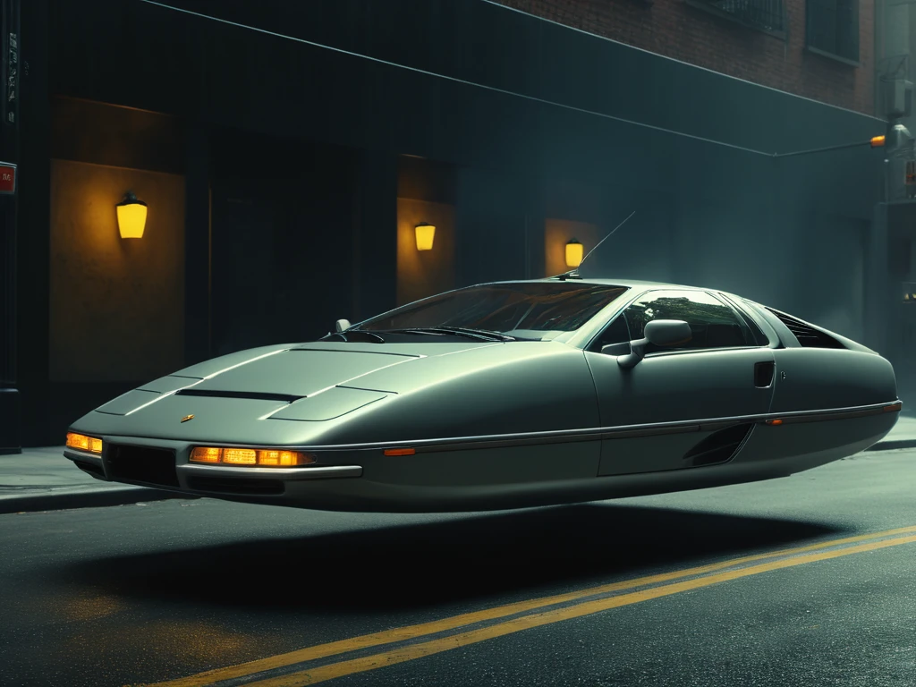 hovering cars, <lora:Hovering_Car_SDXL_v1:1>Hovering_Car, 1997, city streets, no wheels,, (1997s automobile) retro cyberpunk style, clean lines, sharp edges, streamline, (futuristic concept car:1.2), detailed, vintage style, hyper realistic, 16k, cinematic lighting, wide shot, f/3.6, gotham city background, gloomy, haze, perfect composition, beautiful detailed intricate insanely detailed octane render trending on artstation, 8 k artistic photography, photorealistic concept art, soft natural volumetric cinematic perfect light, chiaroscuro, award - winning photograph, masterpiece, oil on canvas, raphael, caravaggio, greg rutkowski, beeple, beksinski, giger
