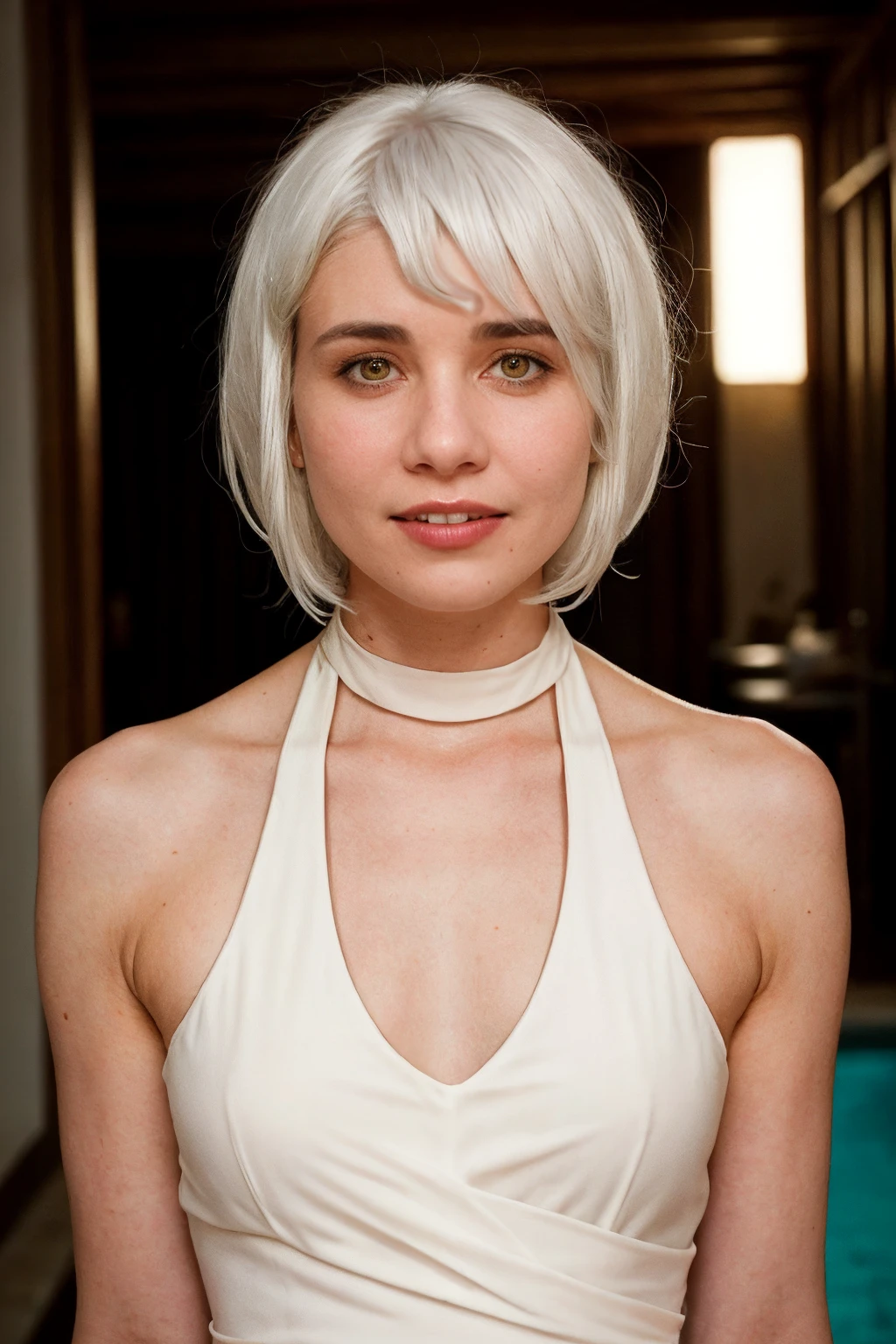 analog film photo solo, realistic, ((english woman)), (((Twisted Pull Back Curls Hairstyle)), (((white hair:1.5))), (((angry,clenched teeth))), PA7_Human-Likeness, PA7_Photo, (((Halter-neck midi dress with a cut-out back))), ((Compose a wide-angle shot of a luxurious overwater spa, surrounded by the soothing sounds and colors of the Maldivian ocean.)), ((orange pastel theme colorgrading)), <lora:PAseer-SD15-LCM Quick:1> <lora:ReaLora:.2> skin, <lora:ZStyle_-_Photography_Style:.2> zstyle, <lora:UK_-_Tuppence_Middleton:1> tuppencemiddleton . faded film, desaturated, 35mm photo, grainy, vignette, vintage, Kodachrome, Lomography, stained, highly detailed, found footage