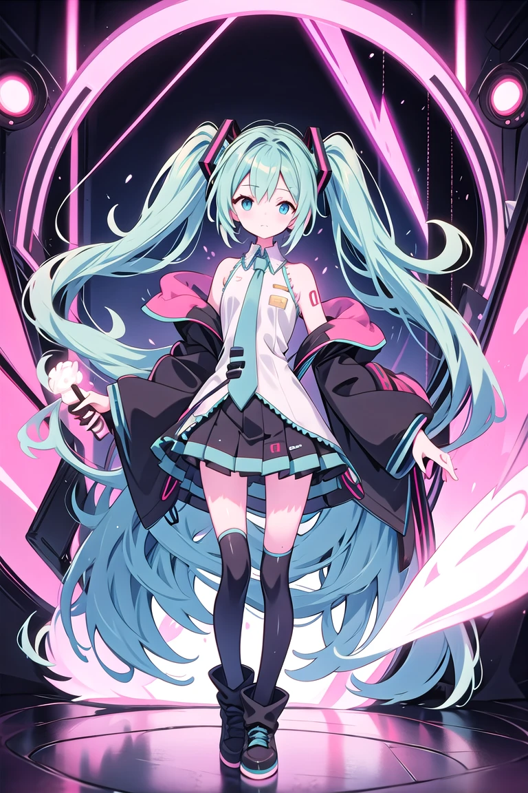 <lora:urakata20140107:1>,hatsune miku,stage,