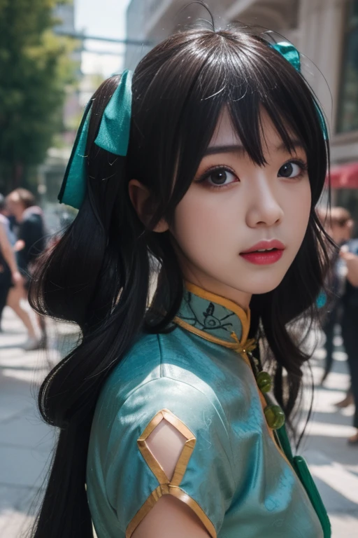 ltra-detailed,highly detailed,best quality,masterpiece,illustration,realistic,photorealistic,
sunshangxiang,qipao, 1girl, solo, cosplay, upper body, looking at viewer,
<lora:sunshangxiang qipao_v1_06:0.7>