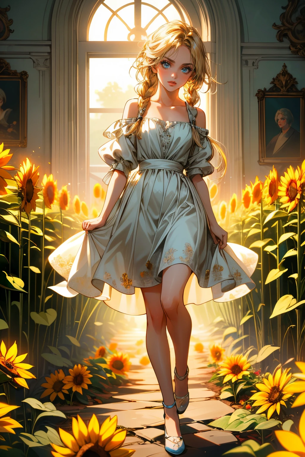 ((ultra detailed, masterpiece, absurdres))
 <lora:UDJess:0.9>
UDJess, 1girl, solo, blue eyes, blonde hair, long hair, twin braids, By a vintage car at sunset, warm golden-hour glow, retro-inspired outfit, leaning against the car door with a confident and relaxed pose